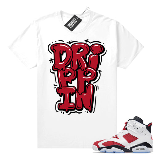 2021 Carmine Jordans Match White Drippin Bubble Drip  Carmine Sneaker tee