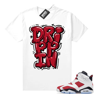2021 Carmine Jordans Match White Drippin Bubble Drip  Carmine Sneaker tee