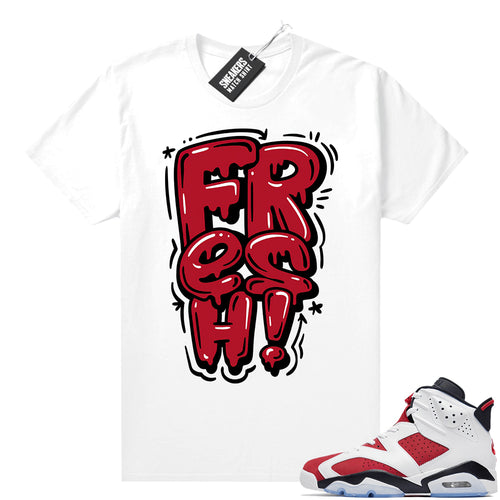 2021 Carmine Jordans Match White Fresh Bubble Drip  Carmine Sneaker tee