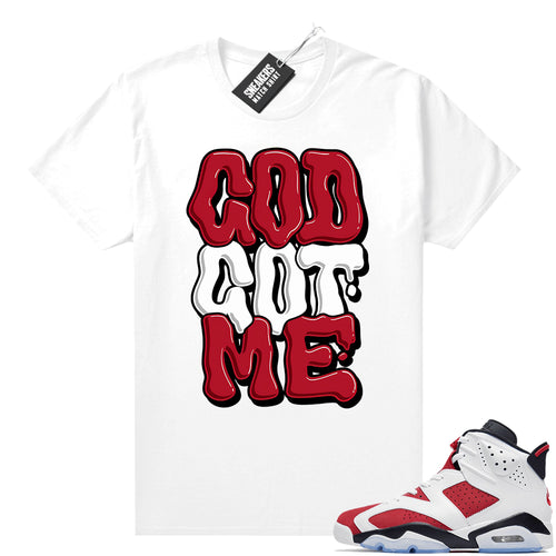 2021 Carmine Jordans Match White God Got Me Bubble Drip  Carmine Sneaker tee