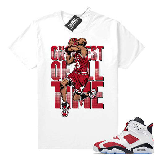 2021 Carmine Jordans Match White Greatest of All Time  Carmine Sneaker tee