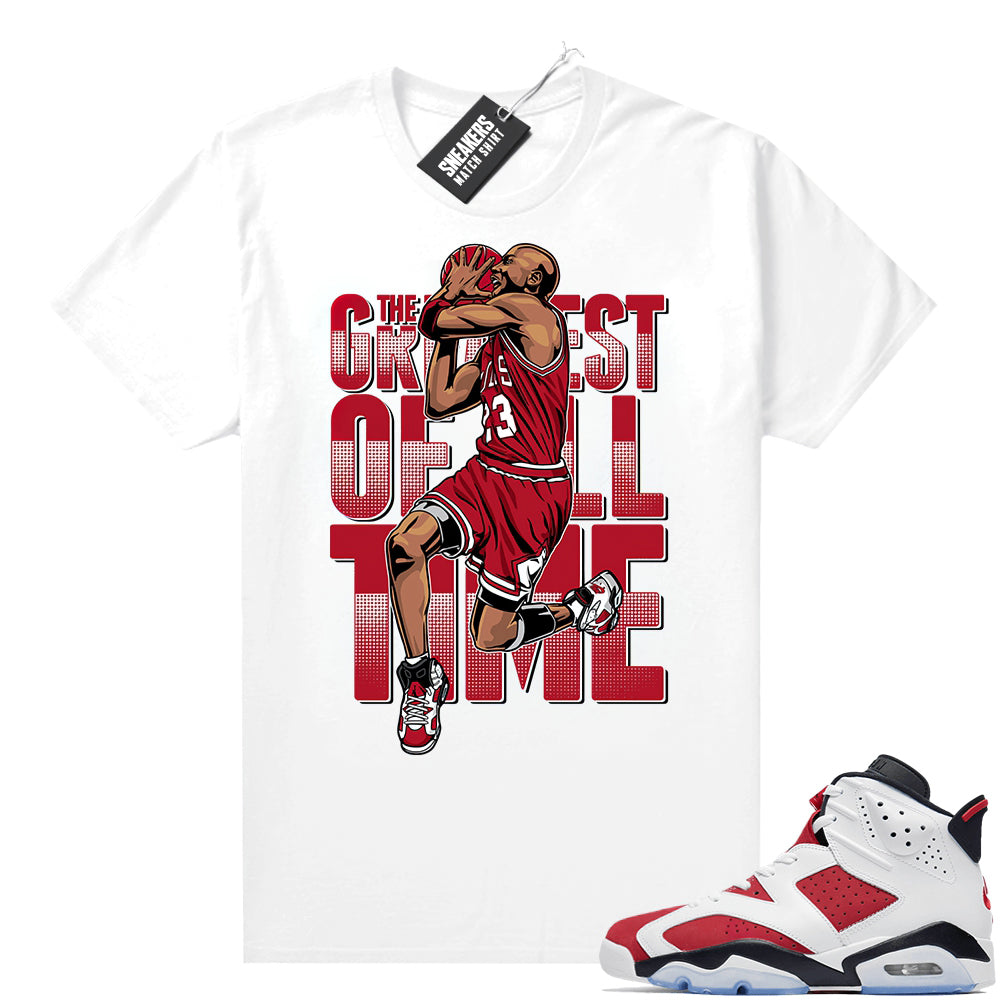 2021 Carmine Jordans Match White Greatest of All Time  Carmine Sneaker tee