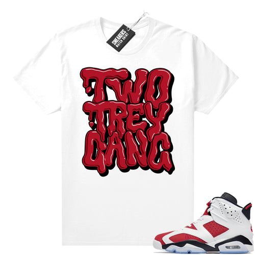 2021 Carmine Jordans Match White Two Trey Bubble Drip  Carmine Sneaker tee