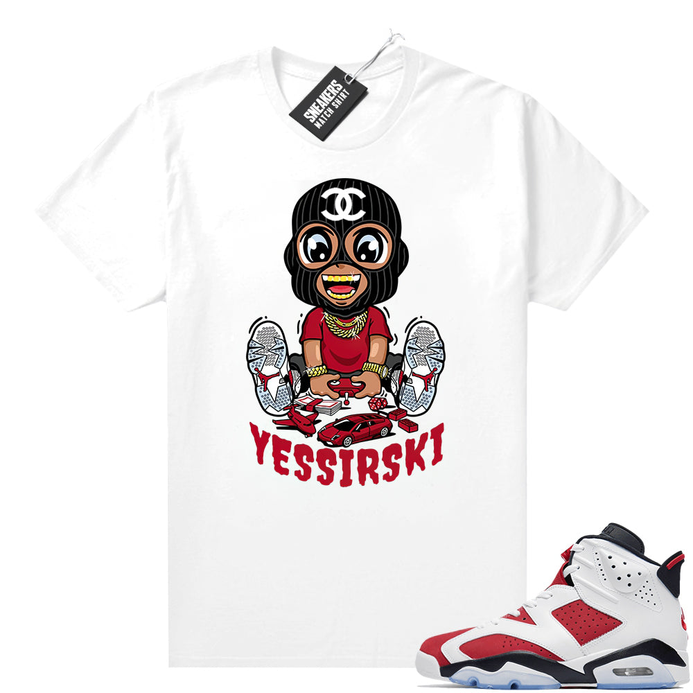 2021 Carmine Jordans Match White Yessirski  Carmine Sneaker tee
