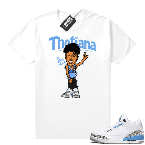 3s Jordan UNC shirt  Jordan Sneaker Tee