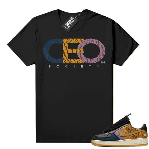 Air Force 1 Cactus Jack shirt black CEO Society  Jordan Match Clothing