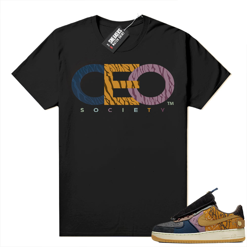 Air Force 1 Cactus Jack shirt black CEO Society  Jordan Match Clothing