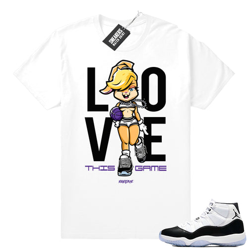 Air Jordan 11 Concord Love this Game White t-shirt  Jordan Clothi
