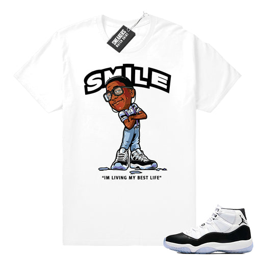Air Jordan 11 Concord Smile Erkel T-shirt  Jordan Sneaker Clothing