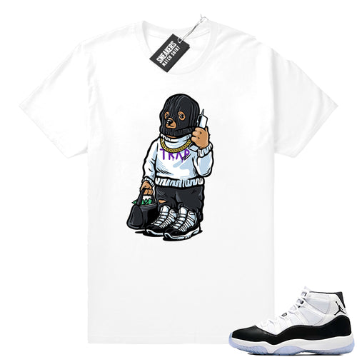 Air Jordan 11 Concord Trap Bear white tee  Jordan Sneaker Clothing