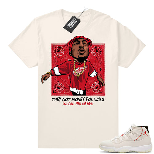 Air Jordan 11 Platinum Tint Tupac Money For Wars T-shirt