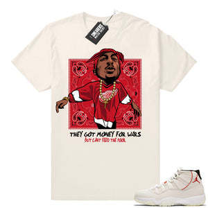 Air Jordan 11 Platinum Tint Tupac Money For Wars T-shirt
