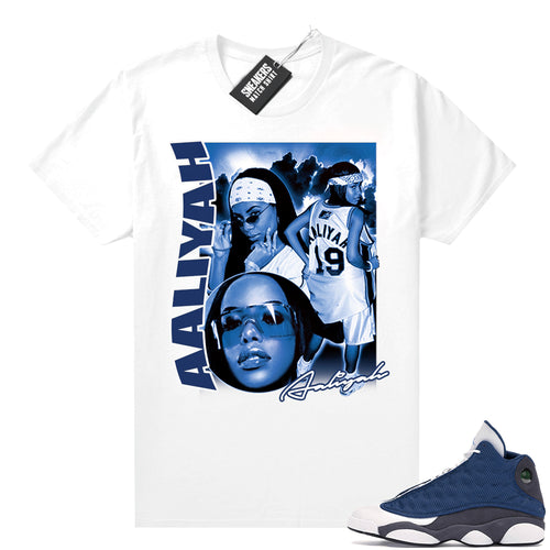 Air Jordan 13 retro Flint shirt Aliyah Vintage Style Rap Tee