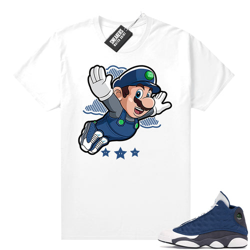 Air Jordan 13 retro Flint shirt Fly Mario  Sneaker Tee