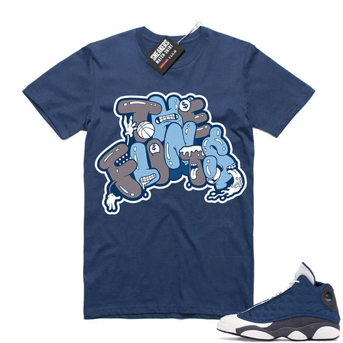 Air Jordan 13 retro Flint shirt Navy The Flints  Sneaker Tee