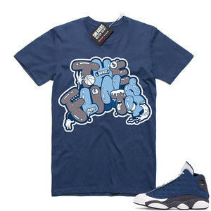 Air Jordan 13 retro Flint shirt Navy The Flints  Sneaker Tee