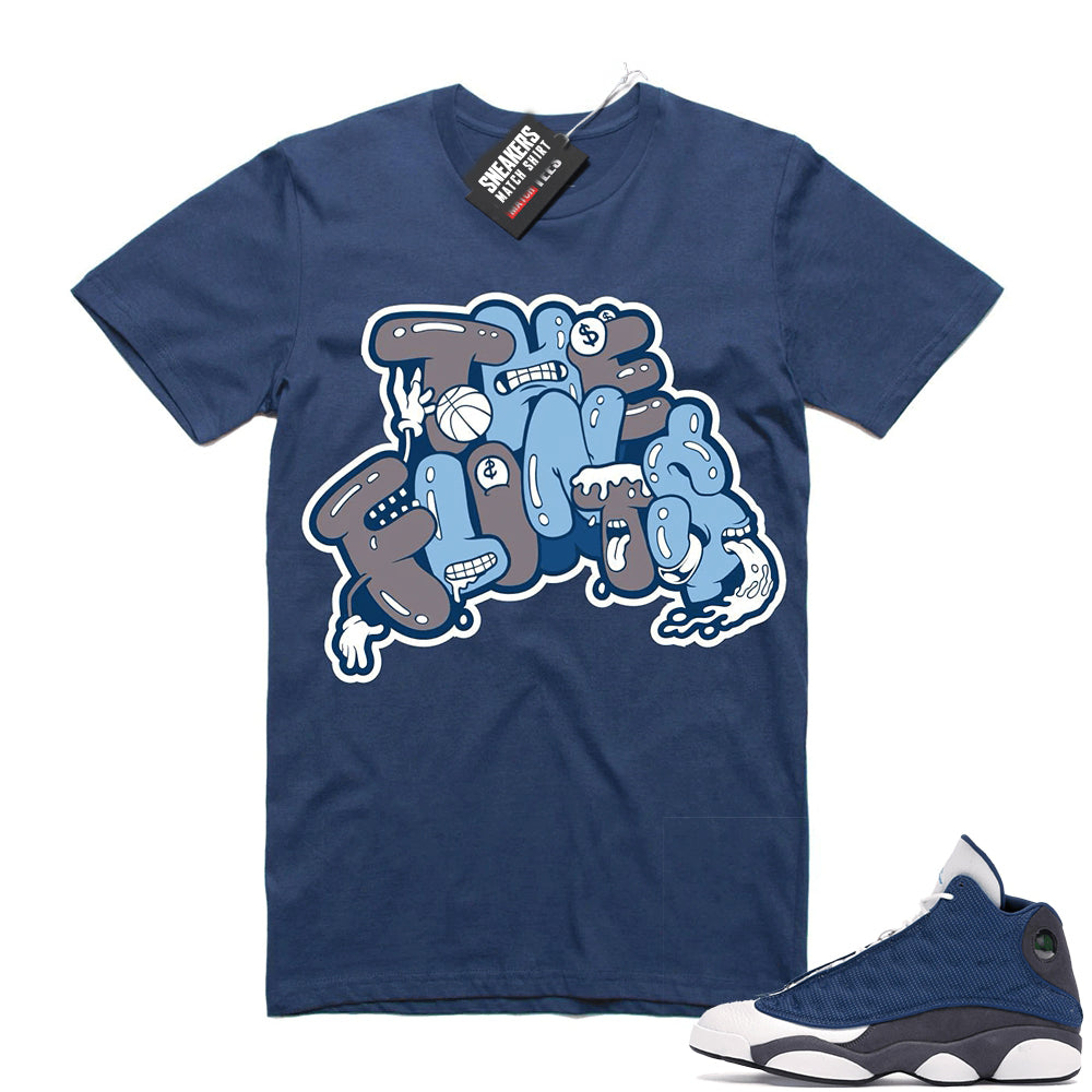 Air Jordan 13 retro Flint shirt Navy The Flints  Sneaker Tee