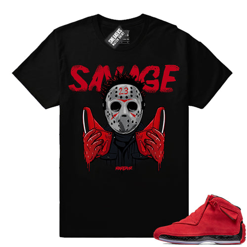 Air Jordan 18 Retro Toro Gym Red Black T shirt - Sneaker Tee