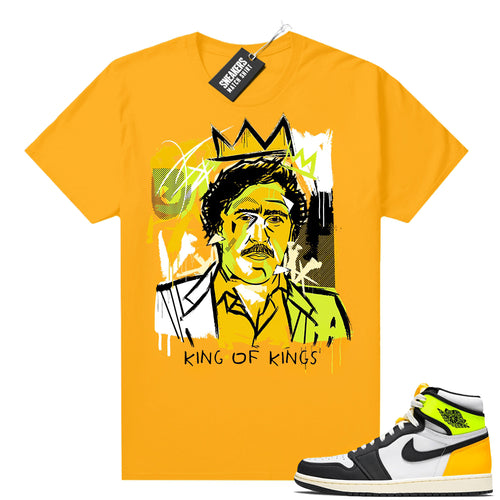 Air Jordan 1 Volt Gold shirt to match Gold Basquiat Pablo