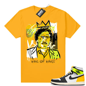 Air Jordan 1 Volt Gold shirt to match Gold Basquiat Pablo