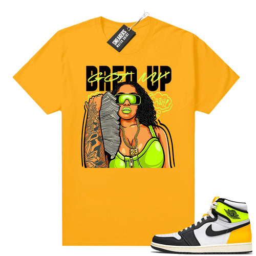 Air Jordan 1 Volt Gold shirt to match Gold Bred U