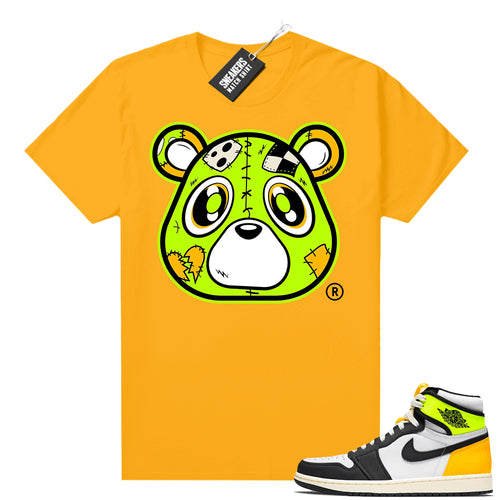 Air Jordan 1 Volt Gold shirt to match Gold Heartless Bear