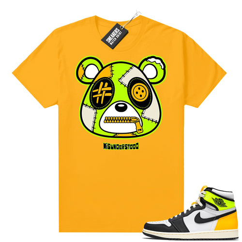 Air Jordan 1 Volt Gold shirt to match Gold Misunderstood Bear