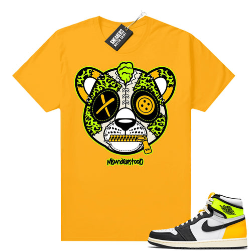 Air Jordan 1 Volt Gold shirt to match Gold Misunderstood Leopard