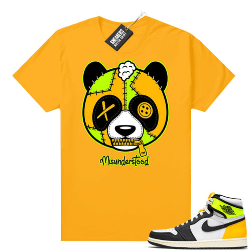 Air Jordan 1 Volt Gold shirt to match Gold Misunderstood Panda