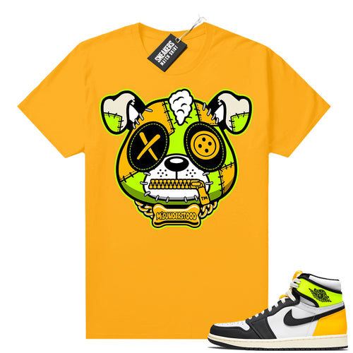 Air Jordan 1 Volt Gold shirt to match Gold Misunderstood Puppy