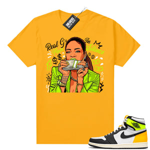 Air Jordan 1 Volt Gold shirt to match Gold Real Gs Move in Silence