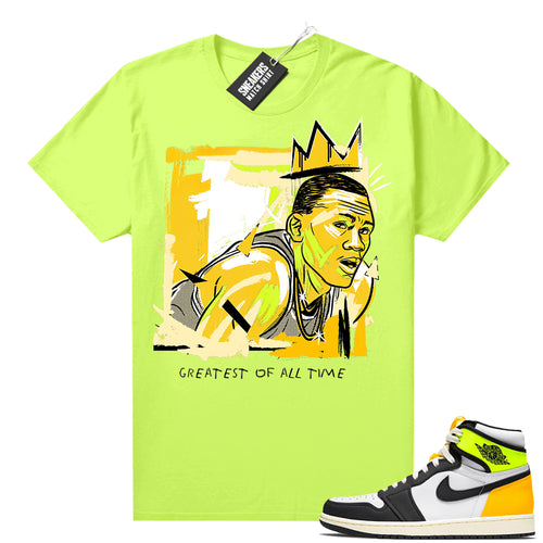 Air Jordan 1 Volt Gold shirt to match Neon Yellow Basquiat Goat