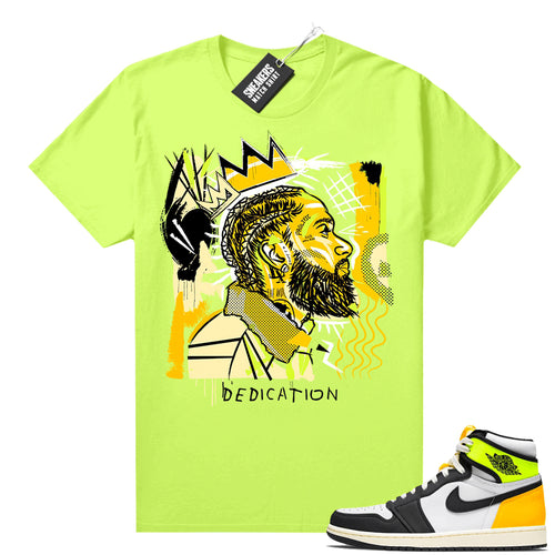 Air Jordan 1 Volt Gold shirt to match Neon Yellow Basquiat Nipsey