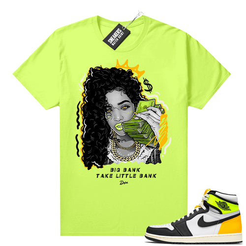 Air Jordan 1 Volt Gold shirt to match Neon Yellow Big Bank