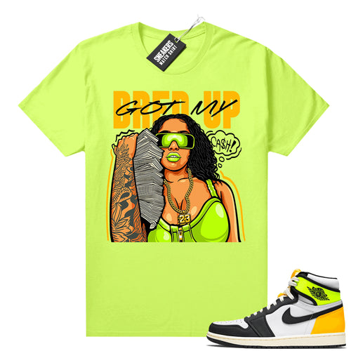 Air Jordan 1 Volt Gold shirt to match Neon Yellow Bred UP