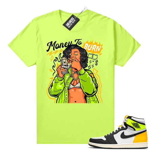 Air Jordan 1 Volt Gold shirt to match Neon Yellow Money to Bur