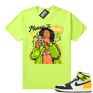 Air Jordan 1 Volt Gold shirt to match Neon Yellow Money to Bur