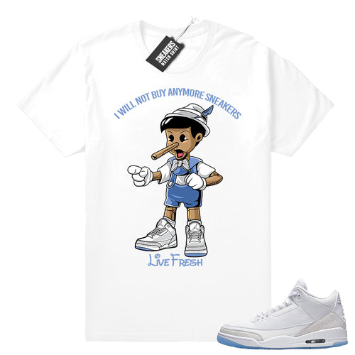 Air Jordan 3 Pure White shirt outfit - Sneaker Tee