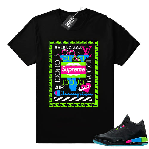 Air Jordan 3 Quai 54 matching luxury brands shirt - Sneaker Tee