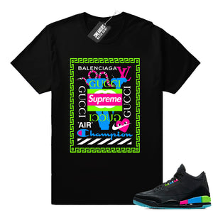 Air Jordan 3 Quai 54 matching luxury brands shirt - Sneaker Tee