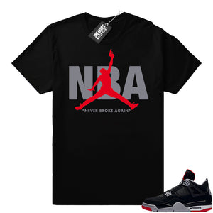 Air Jordan 4 sneaker matching bred tee  Jordan Match Clothing Shop