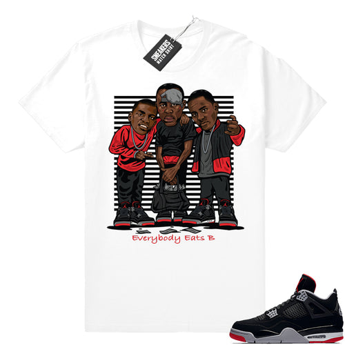 Air Jordan Retro 4 Bred Sneaker tees  Jordan Match Clothing Shop