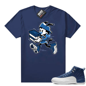 Air Jordan retro 12 Indigo graphic tees  Sneaker Tee