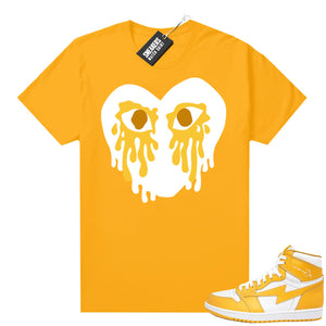 Air Kiy Canary Yellow Shirt Gold Crying Heart V2  Sneaker tees for Jordans