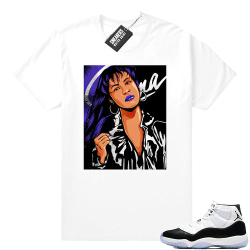 Air jordan 11 Concord Selena White shirt  Jordan Clothing