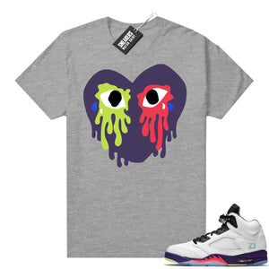 Alternate Bel Air 5s shirt Heather Grey Crying Heart  Sneaker tees for Jordans