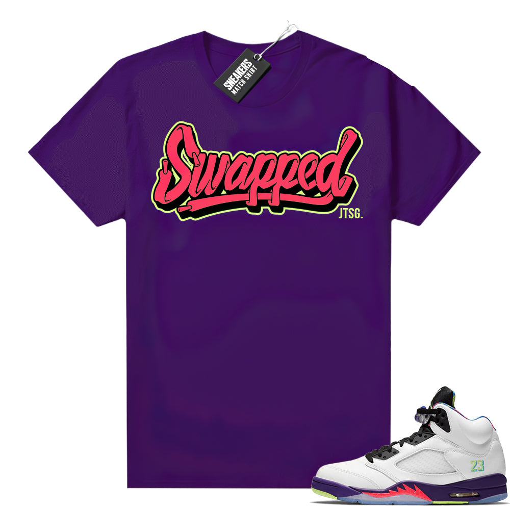 Alternate Bel Air 5s shirt Purple JTSG Swapped  Jay the Sneaker Guy x Sneaker Tee