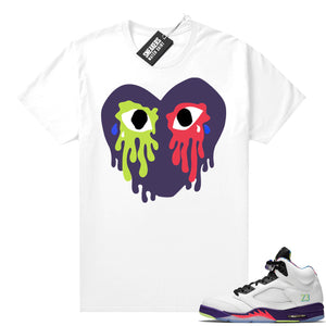 Alternate Bel Air 5s shirt White Crying Heart  Sneaker tees for Jordans