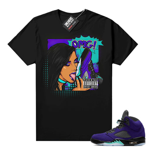 Alternate Grape Jordan retro 5 shirts  Sneaker Tee