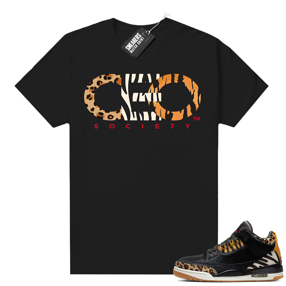 Animal Instinct 3s shirt black CEO Society  Jordan Match Tees
